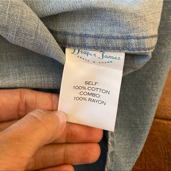 Draper James Chambray Denim Shirt Dress Sz 4 - Picture 13 of 16